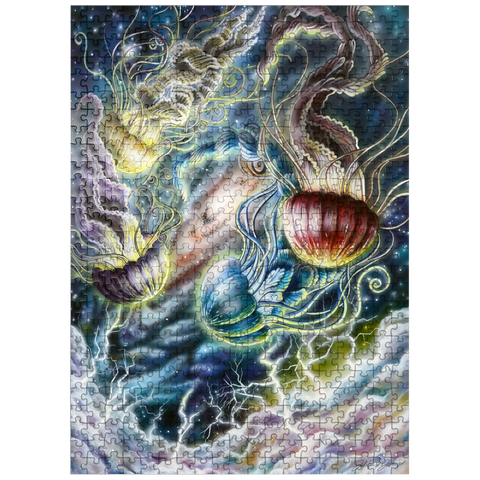 puzzleplate Jellyfish in Space Galaxy - Dakota Daetwiler 500 Jigsaw Puzzle