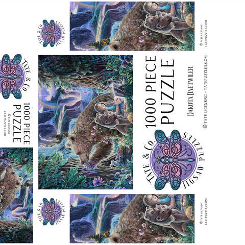 Inner Peace Brown Bears at waterfall - Dakota Daetwiler 1000 Jigsaw Puzzle box 3D Modell
