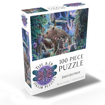 Inner Peace Brown Bears at waterfall - Dakota Daetwiler 100 Jigsaw Puzzle box view2
