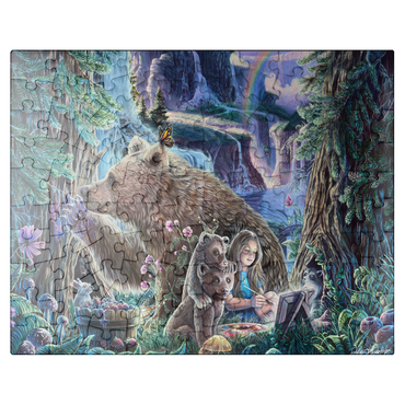 puzzleplate Inner Peace Brown Bears at waterfall - Dakota Daetwiler 100 Jigsaw Puzzle