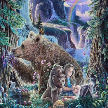 Inner Peace Brown Bears at waterfall - Dakota Daetwiler 100 Jigsaw Puzzle 3D Modell