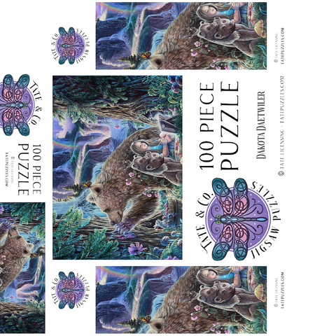 Inner Peace Brown Bears at waterfall - Dakota Daetwiler 100 Jigsaw Puzzle box 3D Modell