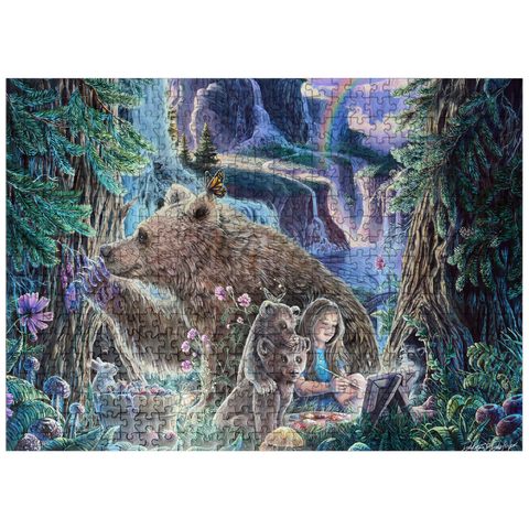 puzzleplate Inner Peace Brown Bears at waterfall - Dakota Daetwiler 500 Jigsaw Puzzle