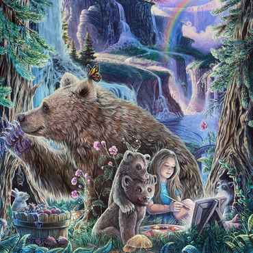 Inner Peace Brown Bears at waterfall - Dakota Daetwiler 500 Jigsaw Puzzle 3D Modell