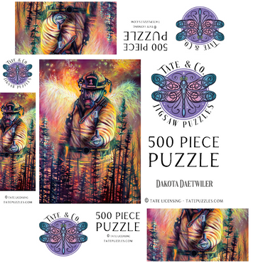 Hero Firefighter, first responders - Dakota Daetwiler 500 Jigsaw Puzzle box 3D Modell