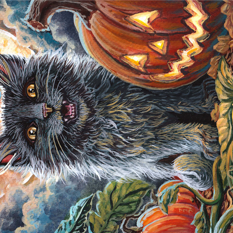 Spooky Kitty, Black Cat Halloween - Dakota Daetwiler 1000 Jigsaw Puzzle 3D Modell