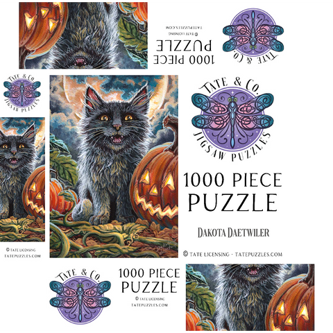 Spooky Kitty, Black Cat Halloween - Dakota Daetwiler 1000 Jigsaw Puzzle box 3D Modell