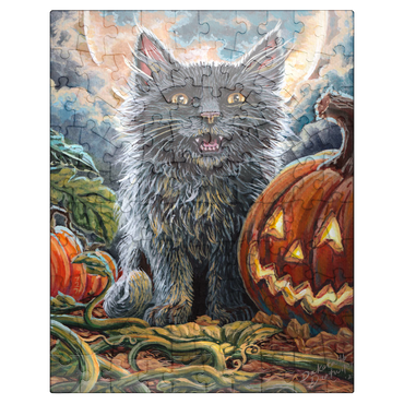 puzzleplate Spooky Kitty, Black Cat Halloween - Dakota Daetwiler 100 Jigsaw Puzzle