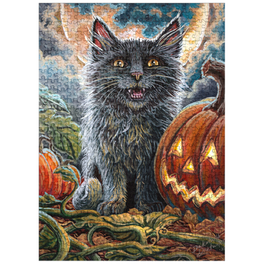 puzzleplate Spooky Kitty, Black Cat Halloween - Dakota Daetwiler 500 Jigsaw Puzzle