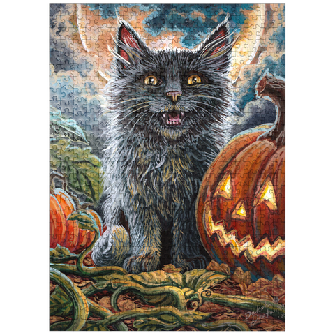 puzzleplate Spooky Kitty, Black Cat Halloween - Dakota Daetwiler 500 Jigsaw Puzzle
