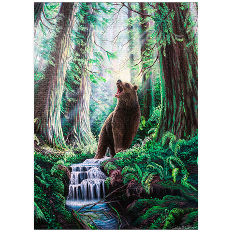 puzzleplate Guardian Bear in redwood forest - Dakota Daetwiler 1000 Jigsaw Puzzle