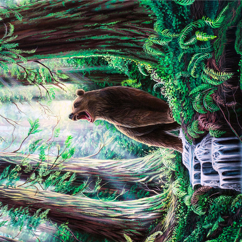 Guardian Bear in redwood forest - Dakota Daetwiler 1000 Jigsaw Puzzle 3D Modell