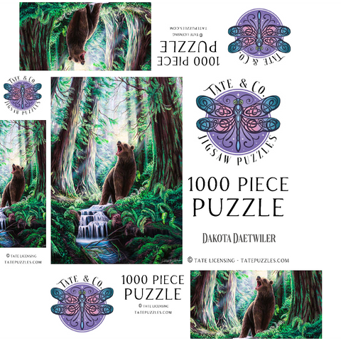 Guardian Bear in redwood forest - Dakota Daetwiler 1000 Jigsaw Puzzle box 3D Modell