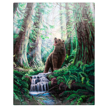 puzzleplate Guardian Bear in redwood forest - Dakota Daetwiler 100 Jigsaw Puzzle