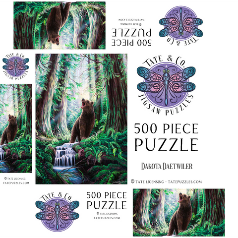 Guardian Bear in redwood forest - Dakota Daetwiler 500 Jigsaw Puzzle box 3D Modell