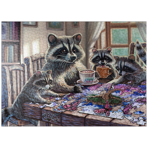 puzzleplate Raccoon family Time - Dakota Daetwiler 1000 Jigsaw Puzzle