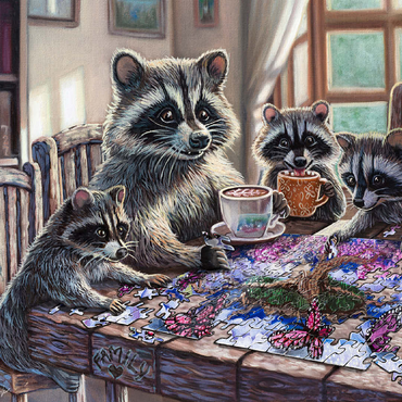 Raccoon family Time - Dakota Daetwiler 100 Jigsaw Puzzle 3D Modell