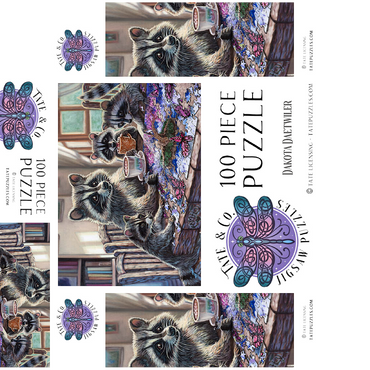 Raccoon family Time - Dakota Daetwiler 100 Jigsaw Puzzle box 3D Modell