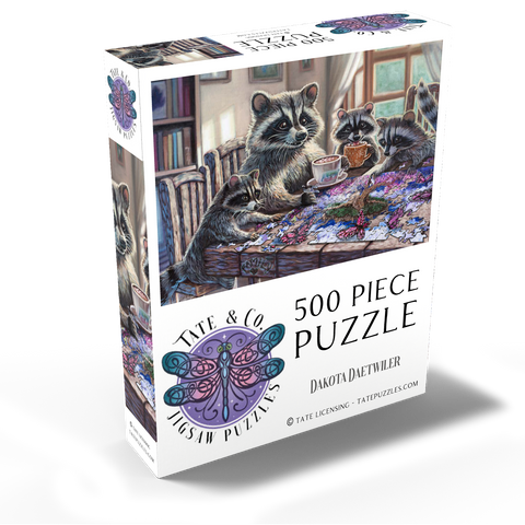 Raccoon family Time - Dakota Daetwiler 500 Jigsaw Puzzle box view2