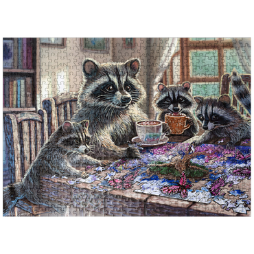 puzzleplate Raccoon family Time - Dakota Daetwiler 500 Jigsaw Puzzle