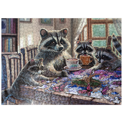 puzzleplate Raccoon family Time - Dakota Daetwiler 500 Jigsaw Puzzle