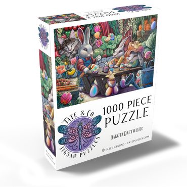 Easter Egg Painting w/ Bunnies kitten ducks - Dakota Daetwiler 1000 Jigsaw Puzzle box view2