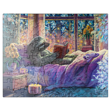 puzzleplate Relaxing Sloth Reading - Dakota Daetwiler 100 Jigsaw Puzzle