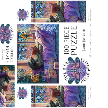 Relaxing Sloth Reading - Dakota Daetwiler 100 Jigsaw Puzzle box 3D Modell