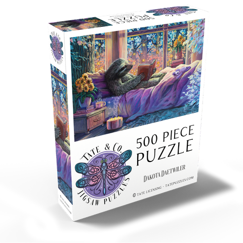 Relaxing Sloth Reading - Dakota Daetwiler 500 Jigsaw Puzzle box view2