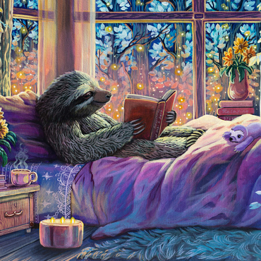 Relaxing Sloth Reading - Dakota Daetwiler 500 Jigsaw Puzzle 3D Modell