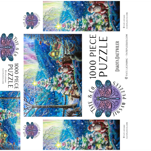 Christmas Tree with Santa & northern lights - Dakota Daetwiler 1000 Jigsaw Puzzle box 3D Modell