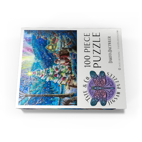 Christmas Tree with Santa & northern lights - Dakota Daetwiler 100 Jigsaw Puzzle box view3