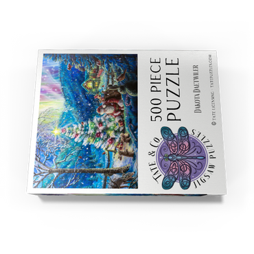 Christmas Tree with Santa & northern lights - Dakota Daetwiler 500 Jigsaw Puzzle box view3