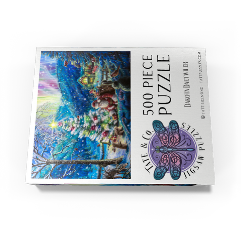 Christmas Tree with Santa & northern lights - Dakota Daetwiler 500 Jigsaw Puzzle box view3