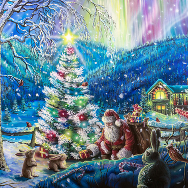 Christmas Tree with Santa & northern lights - Dakota Daetwiler 500 Jigsaw Puzzle 3D Modell