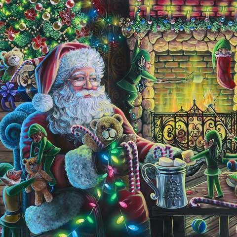 Christmas Mischief, Santa and elves - Dakota Daetwiler 1000 Jigsaw Puzzle 3D Modell