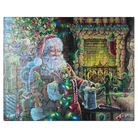 puzzleplate Christmas Mischief, Santa and elves - Dakota Daetwiler 100 Jigsaw Puzzle