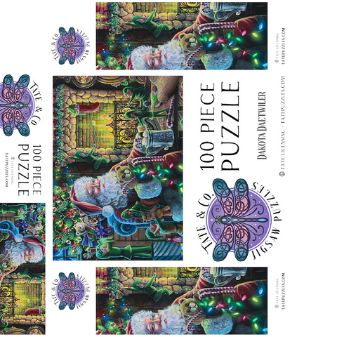 Christmas Mischief, Santa and elves - Dakota Daetwiler 100 Jigsaw Puzzle box 3D Modell