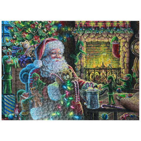 puzzleplate Christmas Mischief, Santa and elves - Dakota Daetwiler 500 Jigsaw Puzzle