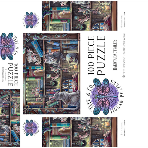 Cat & Mouse Library Bookshelf - Dakota Daetwiler 100 Jigsaw Puzzle box 3D Modell