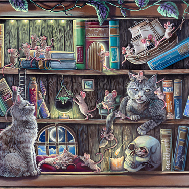 Cat & Mouse Library Bookshelf - Dakota Daetwiler 500 Jigsaw Puzzle 3D Modell