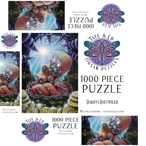 Agora Octopus Treasure - Dakota Daetwiler 1000 Jigsaw Puzzle box 3D Modell