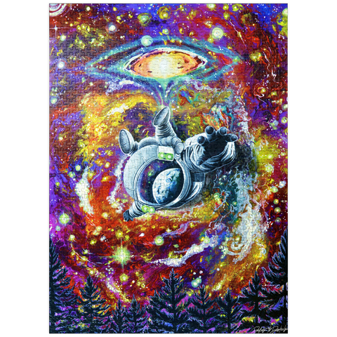puzzleplate Abduction Astronaut Space Galaxy - Dakota Daetwiler 1000 Jigsaw Puzzle