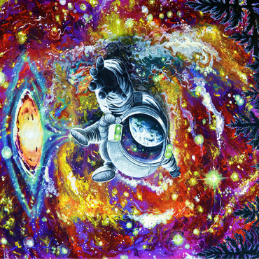 Abduction Astronaut Space Galaxy - Dakota Daetwiler 100 Jigsaw Puzzle 3D Modell