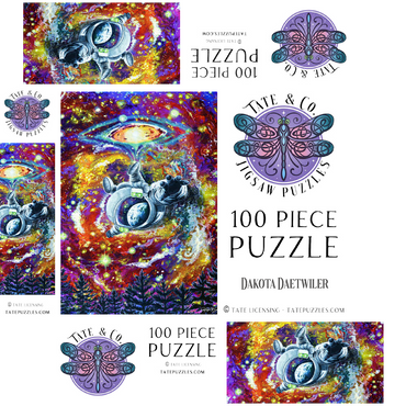 Abduction Astronaut Space Galaxy - Dakota Daetwiler 100 Jigsaw Puzzle box 3D Modell