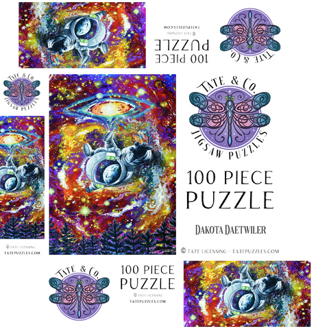 Abduction Astronaut Space Galaxy - Dakota Daetwiler 100 Jigsaw Puzzle box 3D Modell