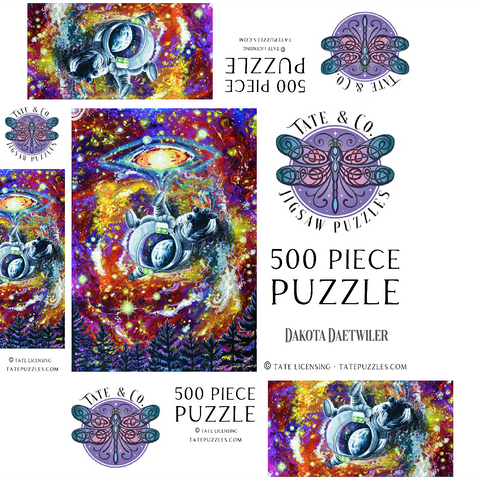 Abduction Astronaut Space Galaxy - Dakota Daetwiler 500 Jigsaw Puzzle box 3D Modell