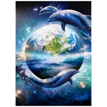 puzzleplate Star Dolphin from the Deep Space Seas - Random Galaxy 1000 Jigsaw Puzzle