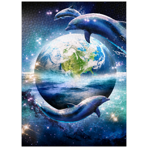puzzleplate Star Dolphin from the Deep Space Seas - Random Galaxy 1000 Jigsaw Puzzle