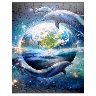 puzzleplate Star Dolphin from the Deep Space Seas - Random Galaxy 100 Jigsaw Puzzle